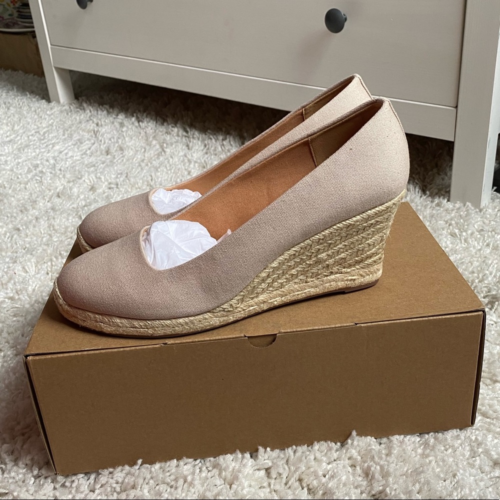 NEW IN BOX J. Crew Factory canvas wedge espadrilles size 10